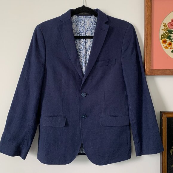 LAUREN by Ralph Lauren | 100% Linen Women’s Blazer Navy Blue - Picture 2 of 16